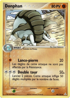 Carte Pokémon Donphan 40/110 Peu commune Fantômes Holon
