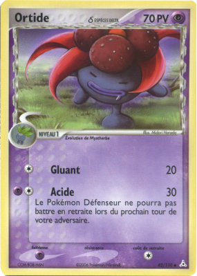 Carte Pokémon Ortide δ 42/110 Peu commune Fantômes Holon