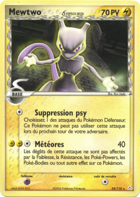 Carte Pokémon Mewtwo δ 24/110 Rare Fantômes Holon