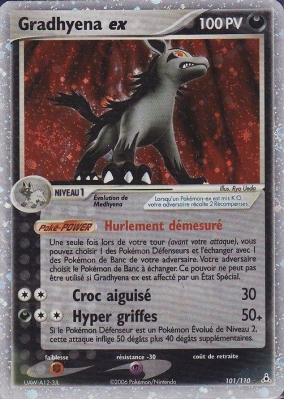 Carte Pokémon Gradhyena ex 101/110 Ultra Rare Fantômes Holon