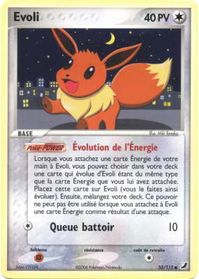 Carte Pokémon Evoli 55/115 Commune Forces Cachées
