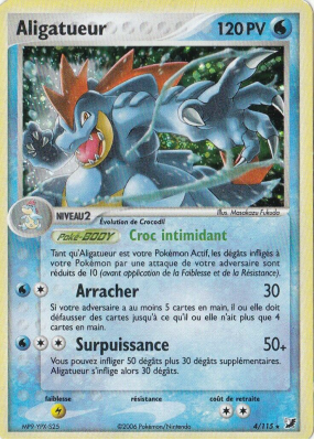 Carte Pokémon Aligatueur 4/115 Holographique Forces Cachées