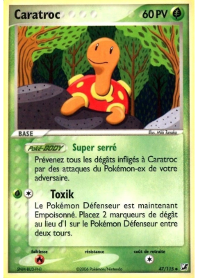 Carte Pokémon Caratroc 47/115 Peu commune Forces Cachées