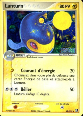 Carte Pokémon Lanturn 40/115 Peu commune Forces Cachées
