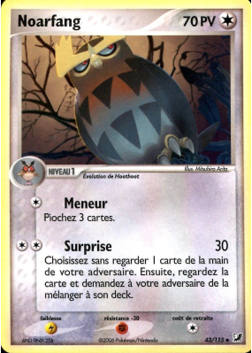 Carte Pokémon Noarfang 43/115 Peu commune Forces Cachées