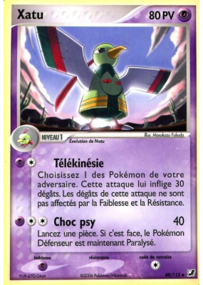 Carte Pokémon Xatu 49/115 Peu commune Forces Cachées