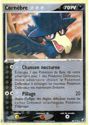 Carte Pokémon Cornèbre 30/115 Rare Forces Cachées