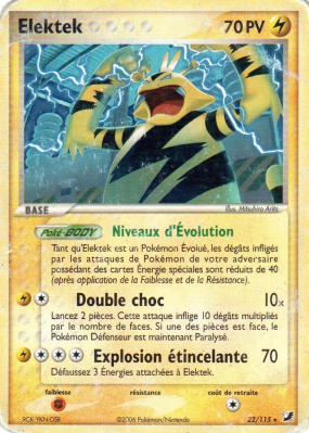 Carte Pokémon Elektek 22/115 Rare Forces Cachées