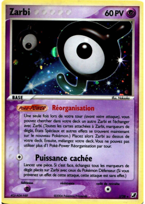 Carte Pokémon Zarbi J/28 Rare Forces Cachées