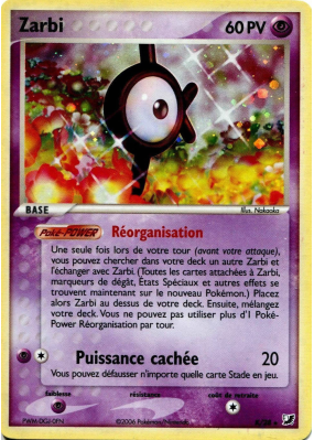 Carte Pokémon Zarbi K/28 Rare Forces Cachées