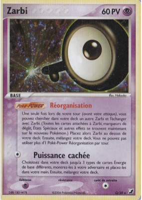 Carte Pokémon Zarbi Q/28 Rare Forces Cachées