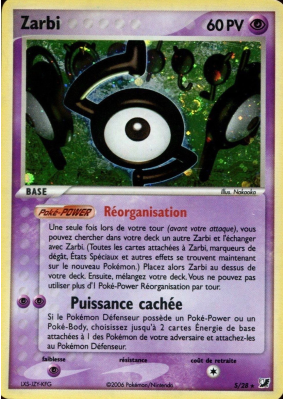 Carte Pokémon Zarbi S/28 Rare Forces Cachées