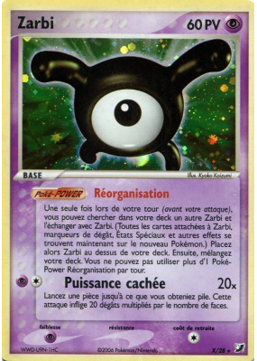 Carte Pokémon Zarbi X/28 Rare Forces Cachées