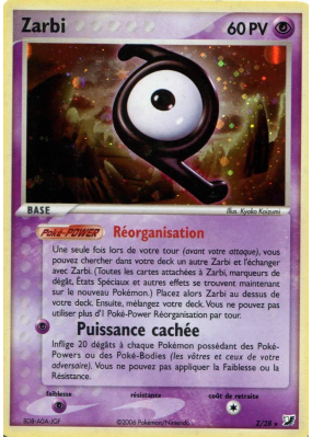 Carte Pokémon Zarbi Z/28 Rare Forces Cachées