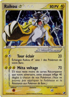 Carte Pokémon Raikou ☆ 114/115 Ultra Rare Forces Cachées