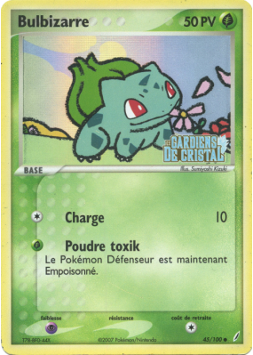 Carte Pokémon Bulbizarre 45/100 Commune Gardiens de Cristal