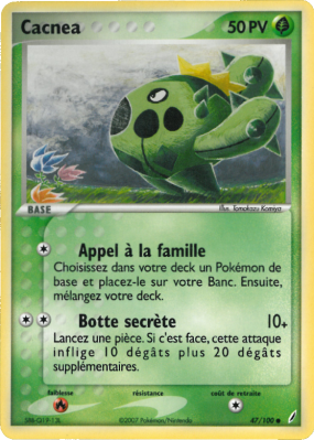 Carte Pokémon Cacnea 47/100 Commune Gardiens de Cristal
