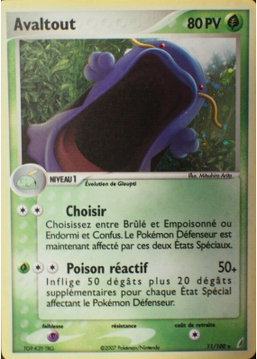 Carte Pokémon Avaltout 11/100 Holographique Gardiens de Cristal