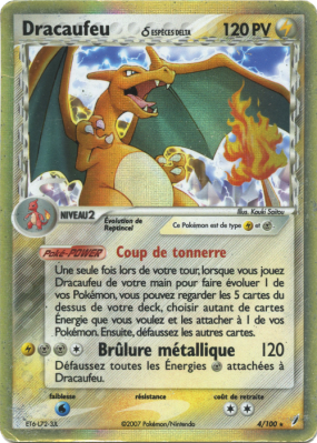 Carte Pokémon Dracaufeu δ 4/100 Holographique Gardiens de Cristal