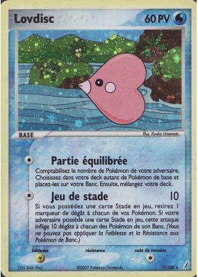 Carte Pokémon Lovdisc 7/100 Holographique Gardiens de Cristal