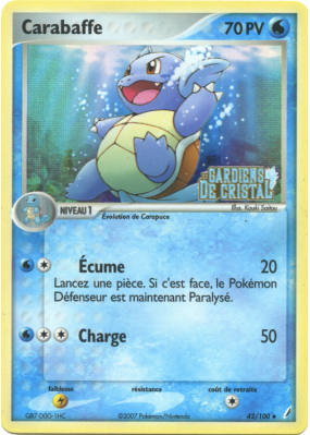 Carte Pokémon Carabaffe 42/100 Peu commune Gardiens de Cristal