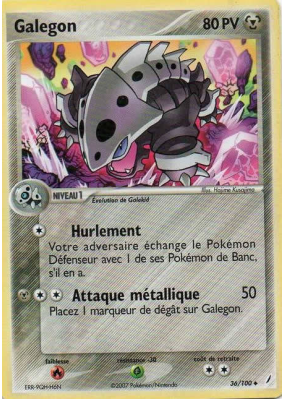 Carte Pokémon Galegon 36/100 Peu commune Gardiens de Cristal