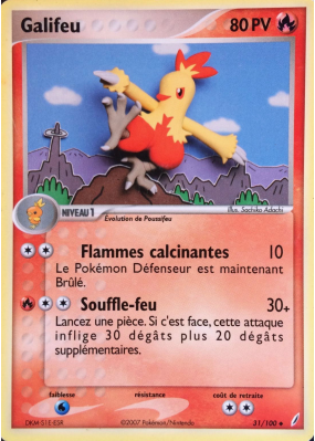 Carte Pokémon Galifeu 31/100 Peu commune Gardiens de Cristal
