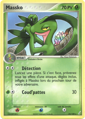 Carte Pokémon Massko 32/100 Peu commune Gardiens de Cristal