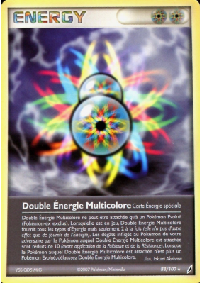 Carte Pokémon Double Énergie Multicolore 88/100 Rare Gardiens de Cristal