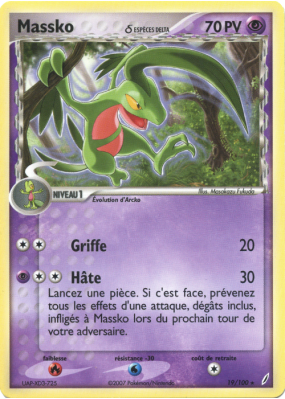 Carte Pokémon Massko δ 19/100 Rare Gardiens de Cristal