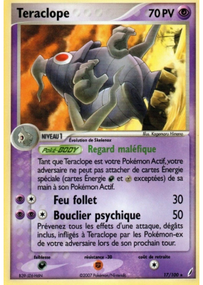 Carte Pokémon Teraclope 17/100 Rare Gardiens de Cristal