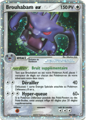 Carte Pokémon Brouhabam ex 92/100 Ultra Rare Gardiens de Cristal