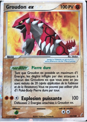Carte Pokémon Groudon ex 93/100 Ultra Rare Gardiens de Cristal