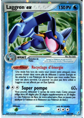Carte Pokémon Laggron ex 98/100 Ultra Rare Gardiens de Cristal