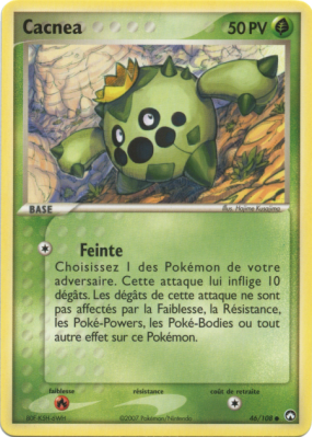 Carte Pokémon Cacnea 46/108 Commune Gardiens du Pouvoir