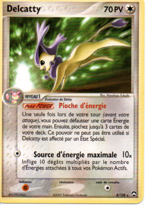 Carte Pokémon Delcatty 8/108 Holographique Gardiens du Pouvoir