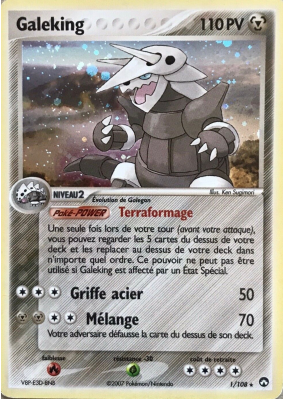 Carte Pokémon Galeking 1/108 Holographique Gardiens du Pouvoir