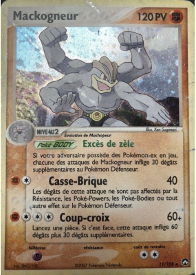 Carte Pokémon Mackogneur 11/108 Holographique Gardiens du Pouvoir