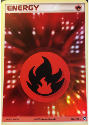 Carte Pokémon Énergie Feu 104/108 Holographique Gardiens du Pouvoir