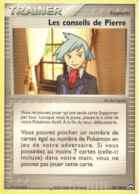 Carte Pokémon Les conseils de Pierre 83/108 Peu commune Gardiens du Pouvoir