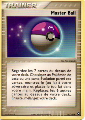 Carte Pokémon Master Ball 78/108 Peu commune Gardiens du Pouvoir