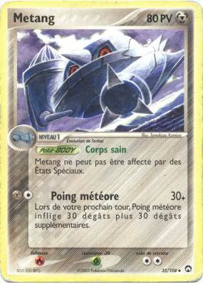 Carte Pokémon Metang 35/108 Peu commune Gardiens du Pouvoir