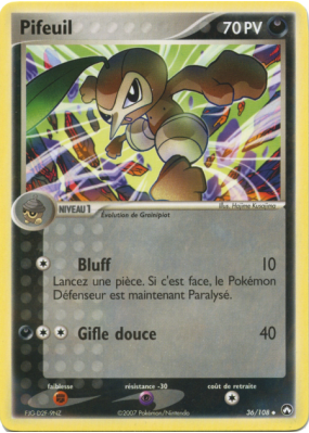 Carte Pokémon Pifeuil 36/108 Peu commune Gardiens du Pouvoir