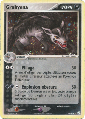 Carte Pokémon Grahyena 18/108 Rare Gardiens du Pouvoir