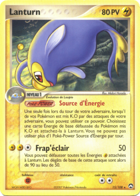 Carte Pokémon Lanturn 15/108 Rare Gardiens du Pouvoir