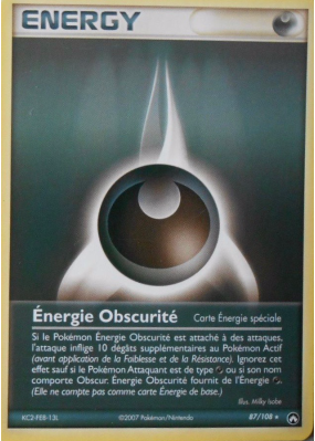Carte Pokémon Énergie Obscurité 87/108 Rare Gardiens du Pouvoir