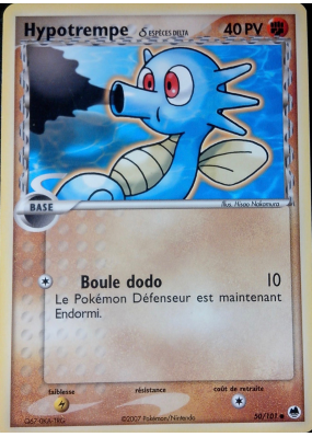 Carte Pokémon Hypotrempe δ 50/101 Commune Île des Dragons