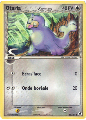 Carte Pokémon Otaria δ 62/101 Commune Île des Dragons