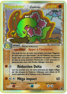 Carte Pokémon Meganium δ 4/101 Holographique Île des Dragons