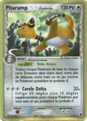 Carte Pokémon Pharamp δ 1/101 Holographique Île des Dragons